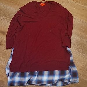Super Long Burgundy Sweater with fooler bottom